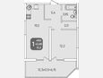 2-комнатная квартира, 42.95 м², 2/24 этаж фото 0